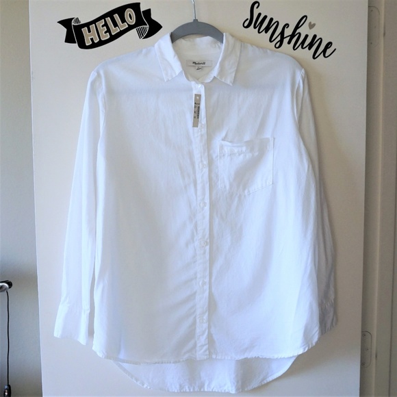 Madewell Tops - NWT Madewell Drapey Oversized White Boxy Shirt XS